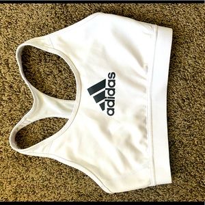 White adidas sports bra